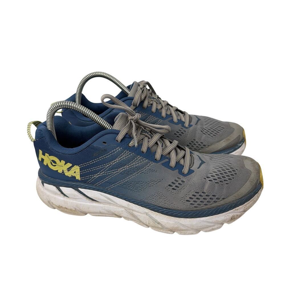 Hoka One One Clifton 6 Blue White Running Shoes Womens 9.5